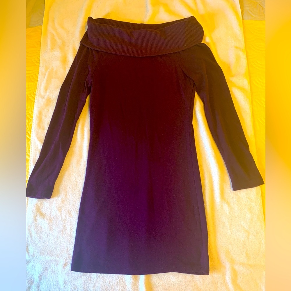 Purple Long Sleeve Tunic Dress